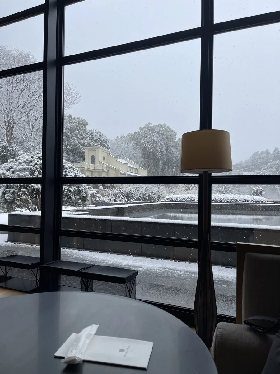 窓辺から見る雪景色
