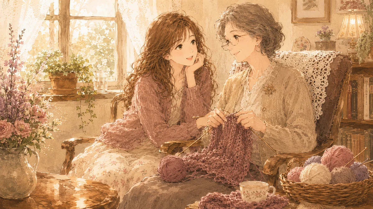 祖母と編み物
